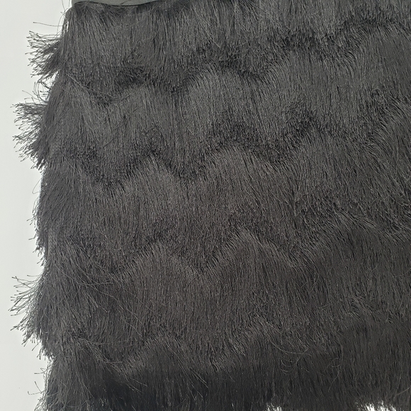 BCBGMaxAzria Modie Tiered Fringe Mini Skirt in Black - Picture 8 of 11